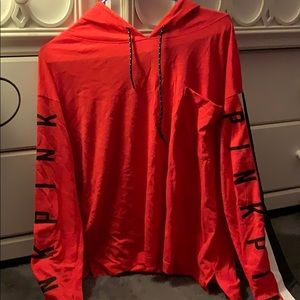 PINK long sleeve red hoodie